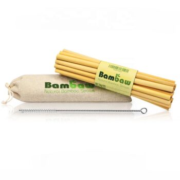 High quality laser custom private label logo 100%natural green degradable bamboo straw for drinking shop
