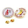 Custom enamel pins no minimum bulk zinc alloy metal badge pin company brand logo 2d 3d round gold plated lapel pin for souvenirs