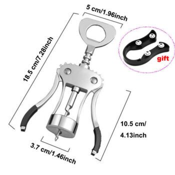 Factory wholesale stainless steel custom logo multifunction metal cork kit wing corkscrew wine opener with gift box