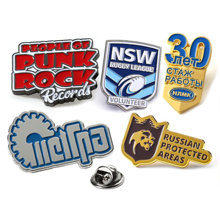 Manufacture custom soft hard enamel pin fashion zinc alloy metal badge gold silver 3d college school uniform badges brooch