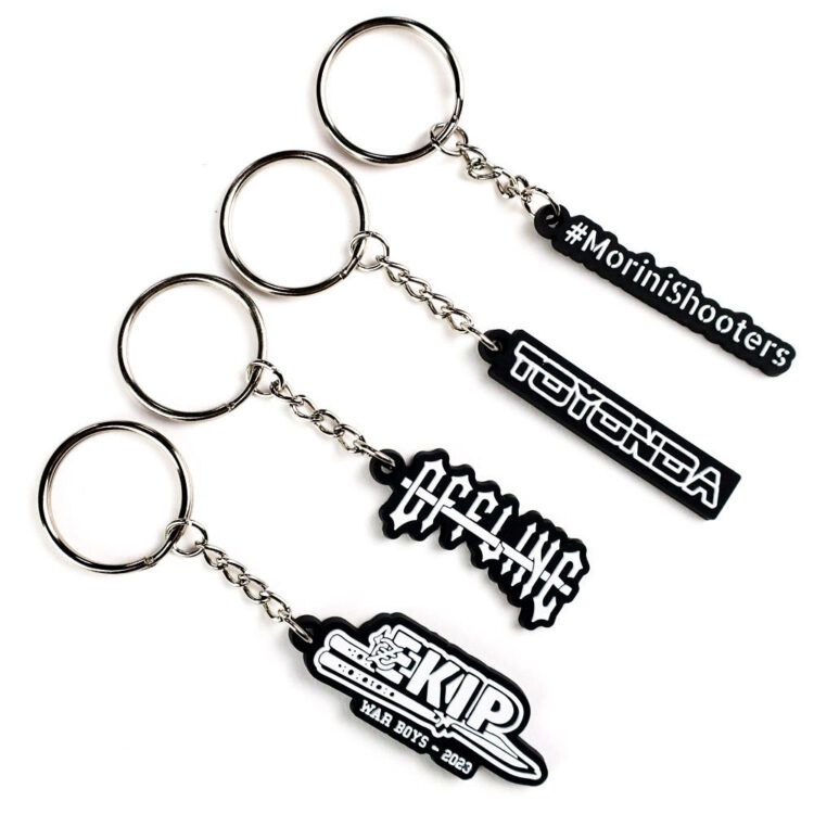 Hot selling 2d 3d mini key ring keyring silicone key chain letter custom logo promotional rubber pvc keychain