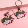 Custom cute designer fashion letter pvc rubber keychain charms promotional silicone rubber key chains accessories keyrings