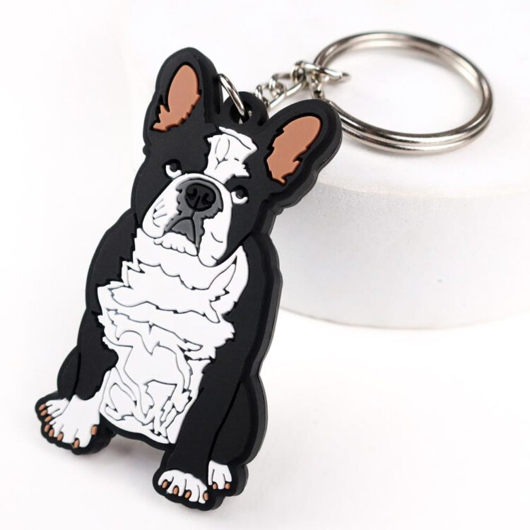 Custom logo diy promotional anime car keychain double sided fashion animal pvc soft rubber 3d keychain