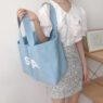 Customise fashion recyclable canvas cotton bag high quality foldable tote cotton shopping bags print for holiday gift