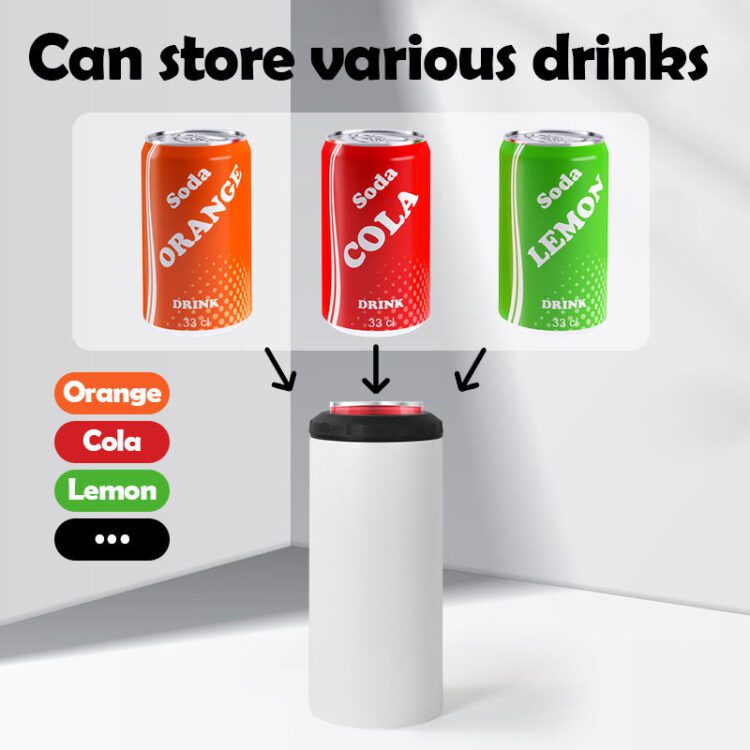 Wholesale customization slim 16oz stainless steel 4 in 1 speaker beer can cooler with speaker and lids