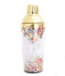 Wholesale custom16oz 450ml double wall transparent plastic acrylic confetti insert gold martini cocktail shaker