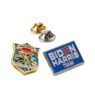 Factory custom hat pin small enamel zinc alloy metal badge gold silver plated 2d 3d company brand letter logos and badges
