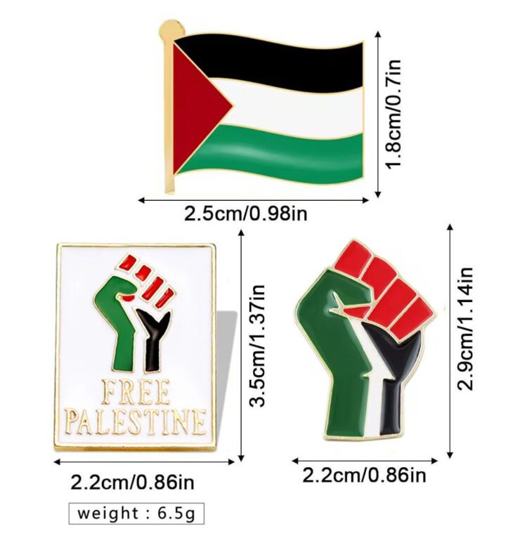 Wholesale resin epoxy free palestine pin flag factory custom any size enamel pin 2d 3d gold silver enamel palestine pin