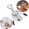 Factory wholesale stainless steel custom logo multifunction metal cork kit wing corkscrew wine opener with gift box