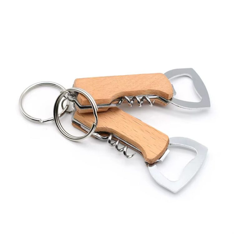 Cheap custom logo multi-purpose wine corkscrew beer bottle openers with keychain