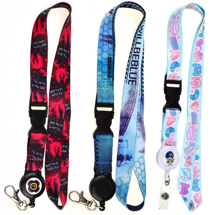 Oem factory wholesale breakaway sublimation keychain lanyard printed blank neck strap lanyard necklace custom polyester lanyard