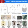 Wholesale recycled canvas tote bag reusable shopping bags cotton canvas tote bag with custom printed logo and zipper