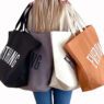 Wholesale eco foldable extra capacity casual cotton shopping oversized handbag reusable canvas heavy duty tote bag for women