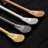 Wholesale bombilla filter spoon custom logo colorful stainless steel yerba mate straw
