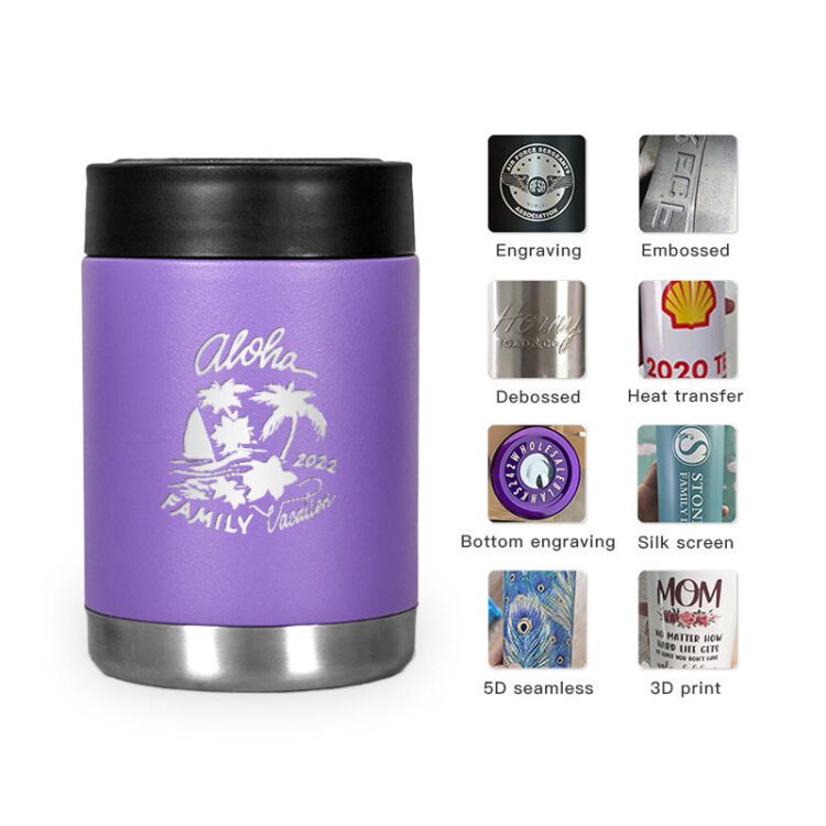 Custom 12oz metal insulated stainless steel soda beer 12 oz can cooler