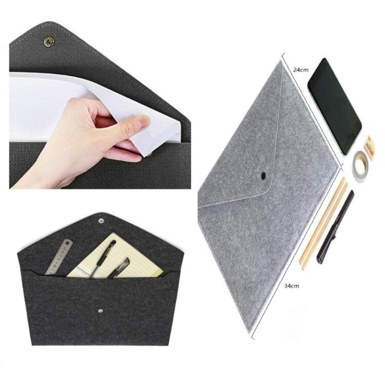 Custom portable felt expanding file folder durable work briefcase personalized document bag