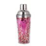 Wholesale custom16oz 450ml double wall transparent plastic acrylic confetti insert gold martini cocktail shaker