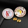 Custom enamel pins no minimum bulk zinc alloy metal badge pin company brand logo 2d 3d round gold plated lapel pin for souvenirs