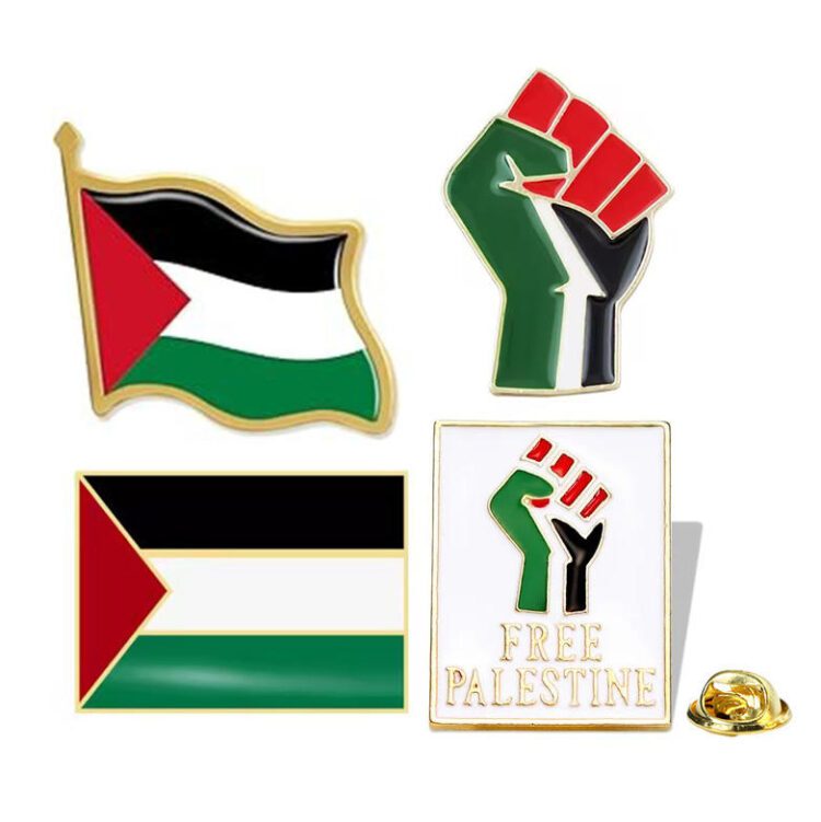 Wholesale resin epoxy free palestine pin flag factory custom any size enamel pin 2d 3d gold silver enamel palestine pin