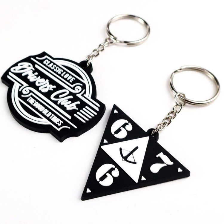 Hot selling 2d 3d mini key ring keyring silicone key chain letter custom logo promotional rubber pvc keychain