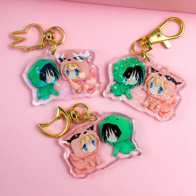 Anime keychain acrylic keychains key cover chain keyring jewelry accessories gifts