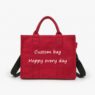 Customizable size solid color canvas tote handbag fashion eco shoulder bag plain custom totes bags canvas for women shopping