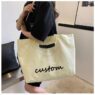 Best sell reusable grocery promotion gift custom printed logo oversize heavy duty cotton canvas shopping tote bag with handled