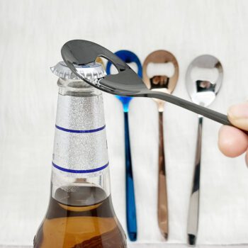 Wholesale kitchen tool multi-function 2 in 1 stainless steel spoon beer bottle opener