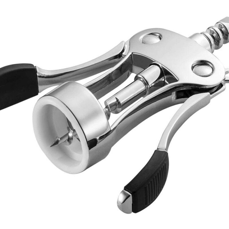 Factory wholesale stainless steel custom logo multifunction metal cork kit wing corkscrew wine opener with gift box
