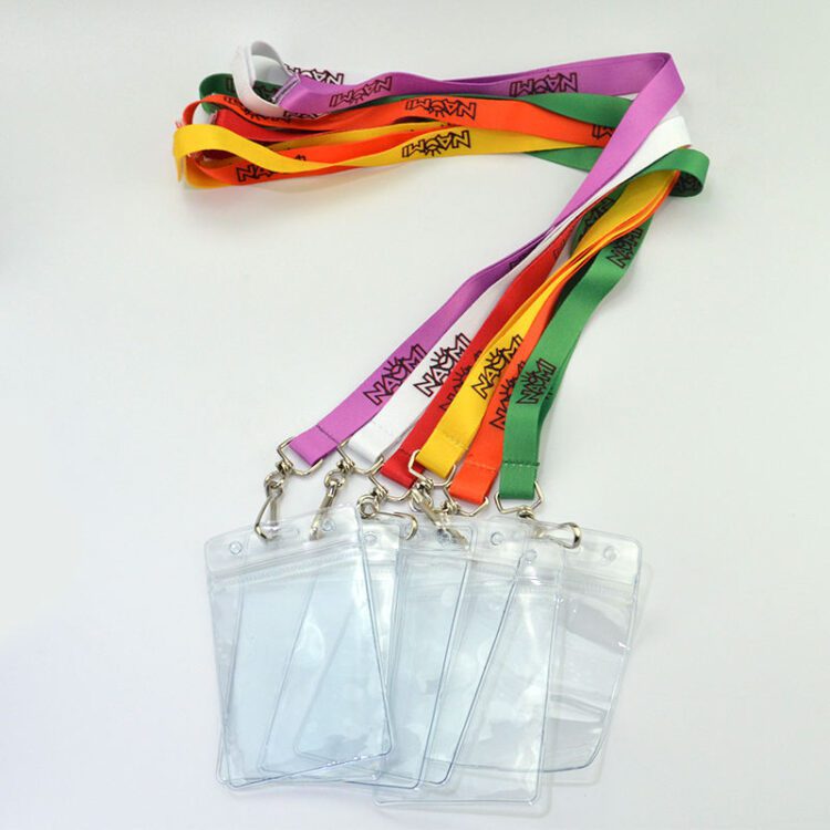 Customize logo polyester lanyard breakaway neck lanyard with id card holder wholesale factory free sample cute fashion lanyards