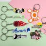 Custom cute designer fashion letter pvc rubber keychain charms promotional silicone rubber key chains accessories keyrings
