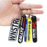 Custom die cut letter silicone pvc keychain wholesale soft rubber key chains with logo