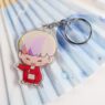 Custom cute printed double sided clear acrylic resin letter keychain holographic charms with logo