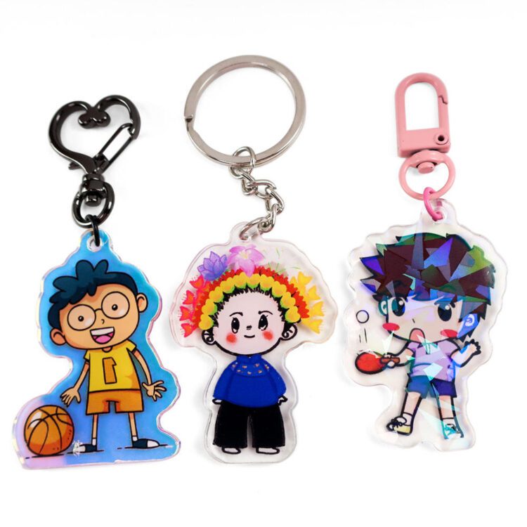 Anime keychain acrylic keychains key cover chain keyring jewelry accessories gifts