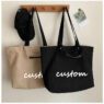 Best sell reusable grocery promotion gift custom printed logo oversize heavy duty cotton canvas shopping tote bag with handled