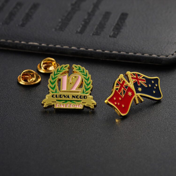 Souvenir gifts flag hat pins metal lapel pin custom 2d 3d gold australia ireland israel switzerland flag pins metalicos