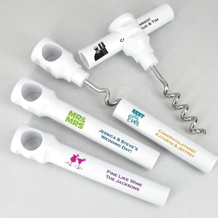 Custom printed advertising multicolor portable plastic pocket corkscrew traveling wine opener