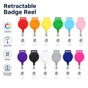 custom durable plastic retractable id badge reel