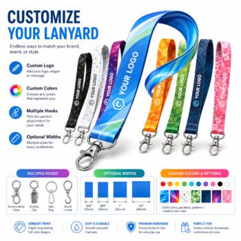 custom logo lanyard id badge holder for exhibition