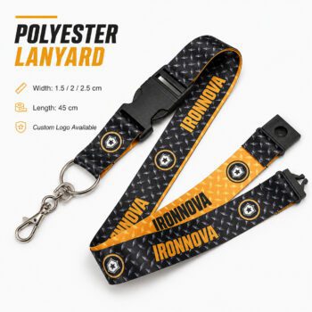 custom logo polyester lanyard with detachable buckle
