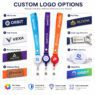custom logo polyester lanyard with retractable badge 1