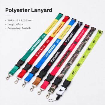 custom polyester lanyard with id badge holder for events office