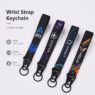 custom polyester wrist strap keychain portable short lanyard