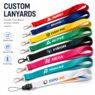 personalized polyester neck strap with multiple clips