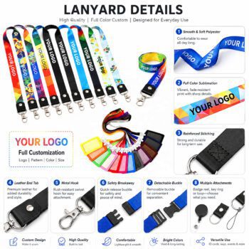 sublimation satin polyester lanyards with logo 1