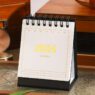 2024 mini desk calendar english kraft paper simple calendar schedule planner daily plan tabletop decoration