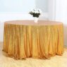 Luxury glitter rectangle table cloth linen cover overlay 120 inch dark gold sequin round tablecloth for wedding party decoration