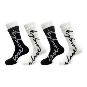 Low moq customized knit jacquard embrolidery logo designer fashion athletic socks women crew men custom socks
