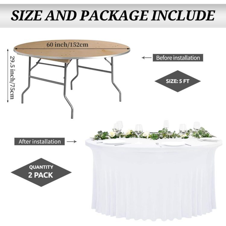 Hot sale polyester table cloth wrinkle resistant wedding decoration round tablecloth with skirt