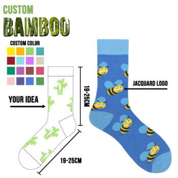 Socks knitting machine for manufacturing happy funny socks men cotton embroidered jacquard printed custom bamboo socks